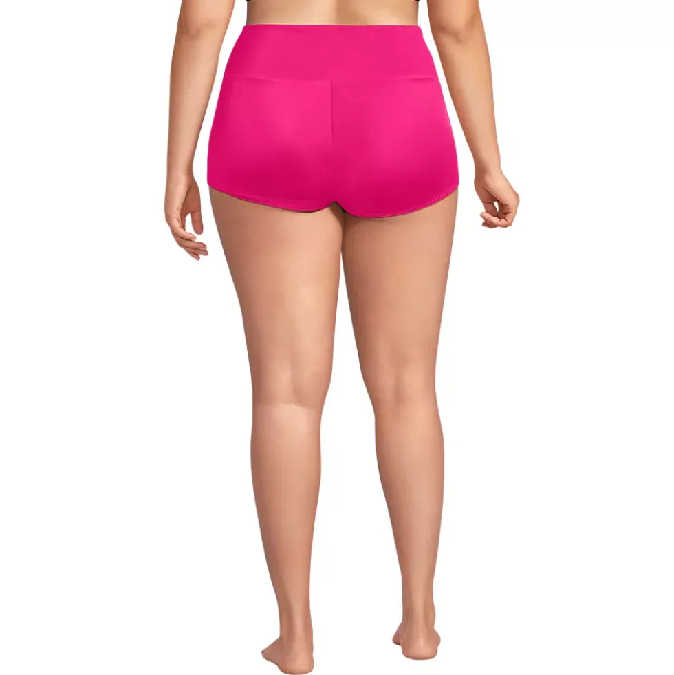 Women's Tugless High Waisted Swim Boy Shorts