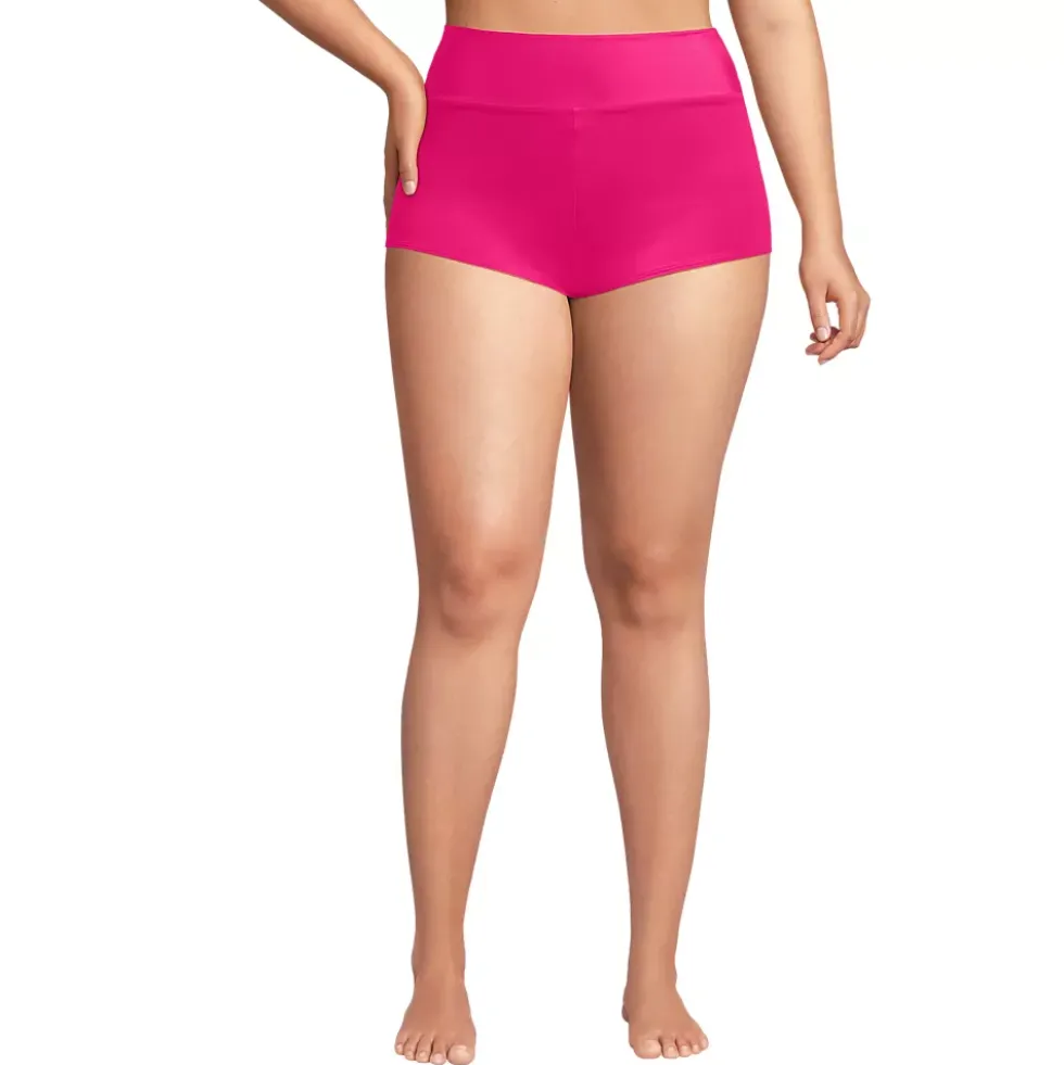 Women's Tugless High Waisted Swim Boy Shorts