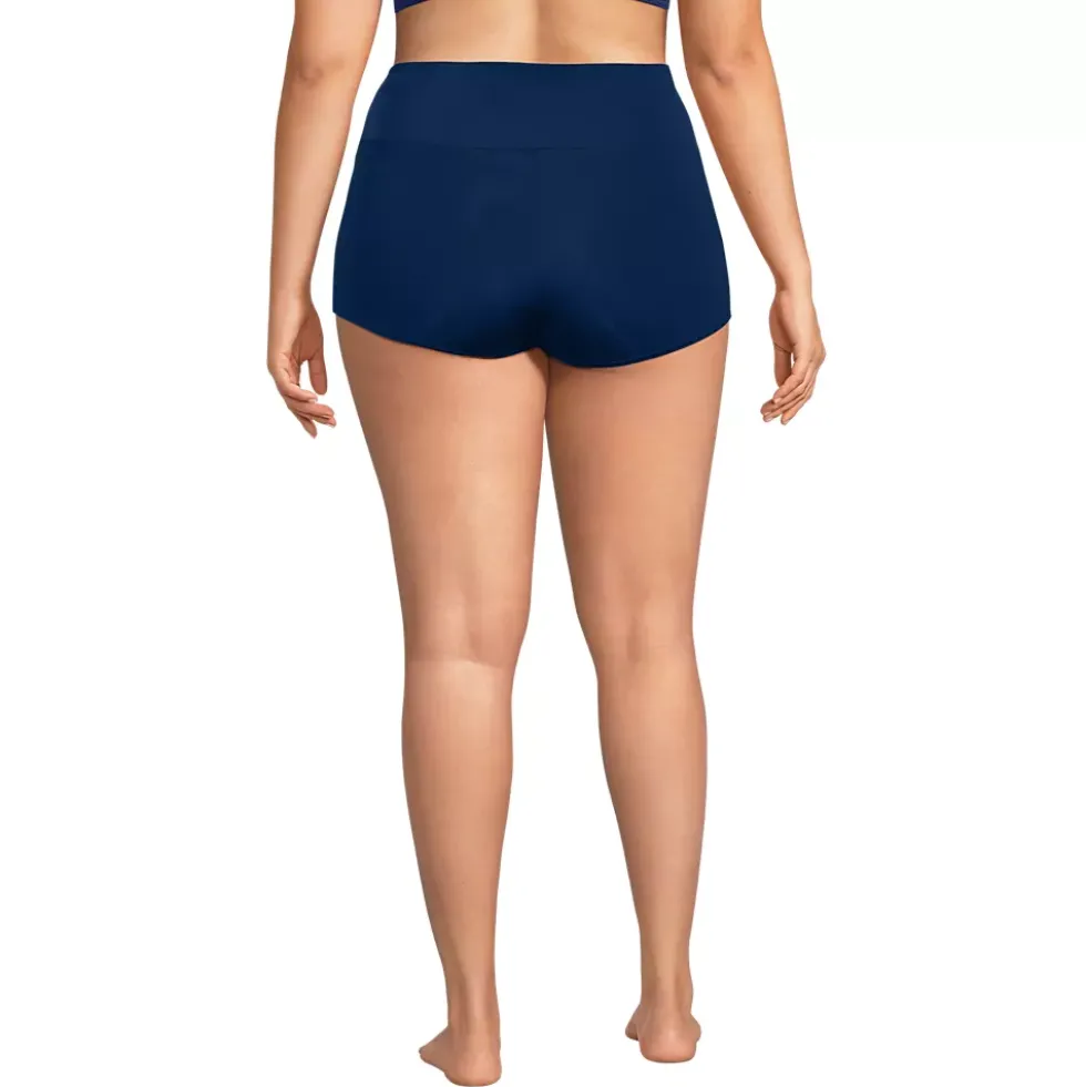 Women's Tugless High Waisted Swim Boy Shorts