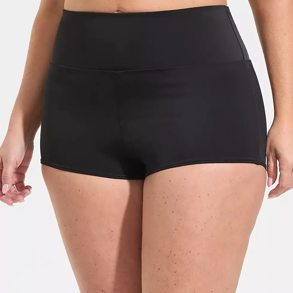 Women's Tugless High Waisted Swim Boy Shorts