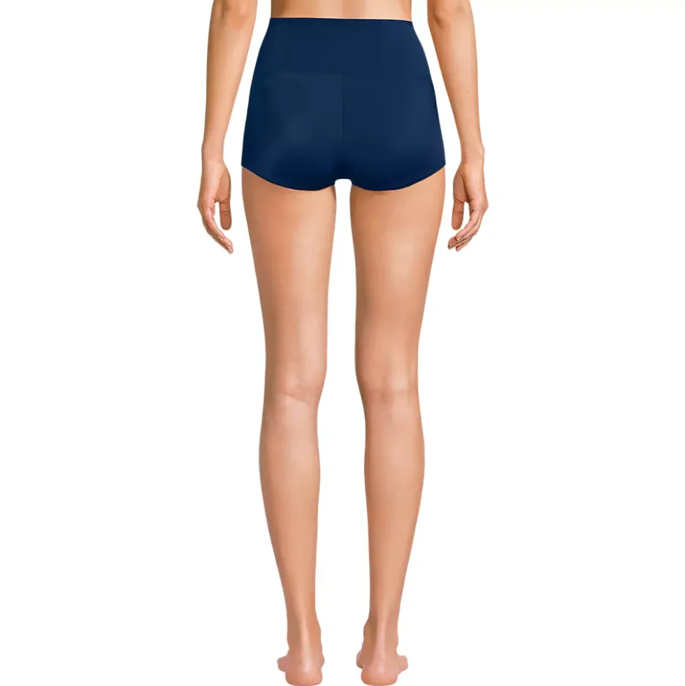 Women's Tugless High Waisted Swim Boy Shorts