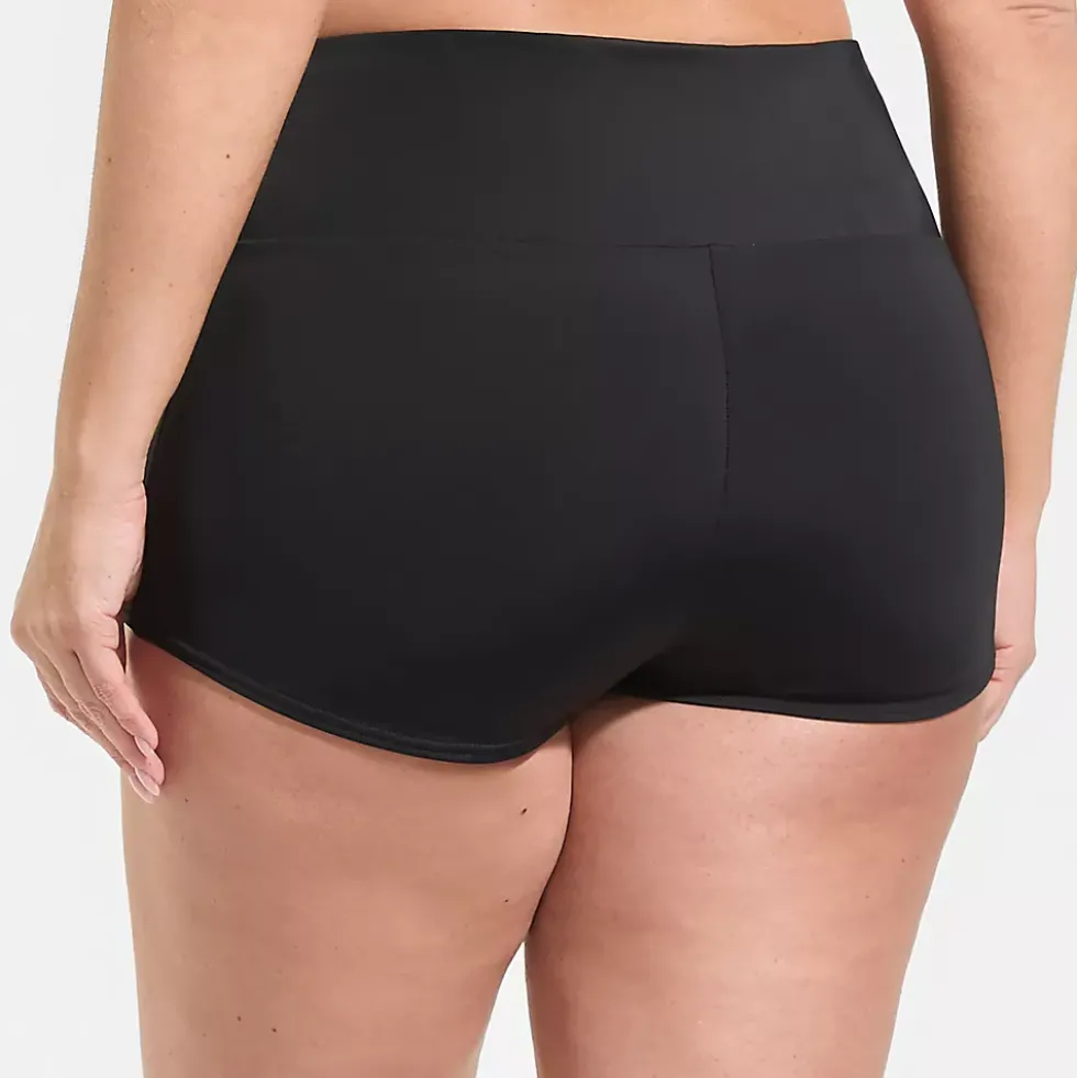 Women's Tugless High Waisted Swim Boy Shorts