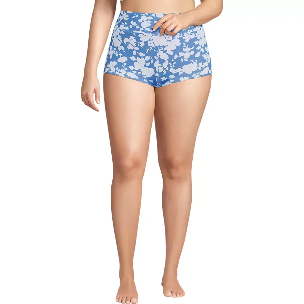 Women's Tugless High Waisted Swim Boy Shorts