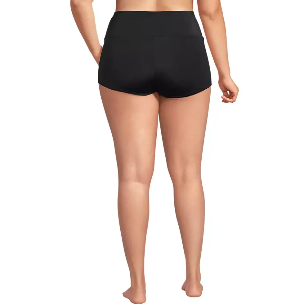 Women's Tugless High Waisted Swim Boy Shorts
