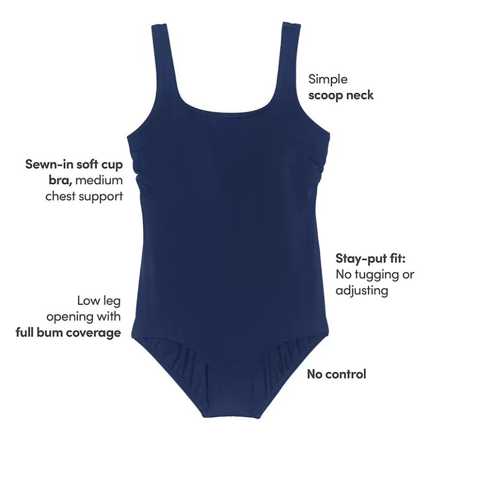 Women's Tugless Low Leg One Piece Swimsuit
