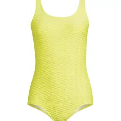 Women's Tugless Low Leg Textured One Piece Swimsuit