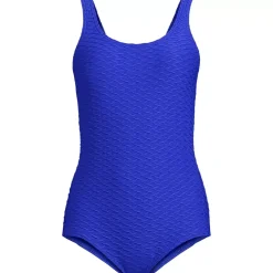 Women's Tugless Low Leg Textured One Piece Swimsuit
