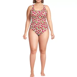 Women's Tugless Midkini Top and High Waisted Bottom Swimsuit Set