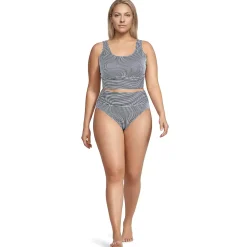 Women's Tugless Midkini Top and High Waisted Bottom Swimsuit Set