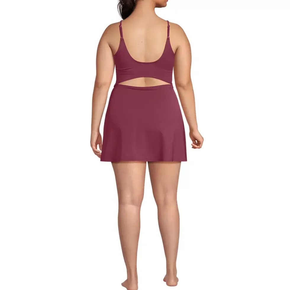 Women's Tugless Monokini Swim Dress Swimsuit