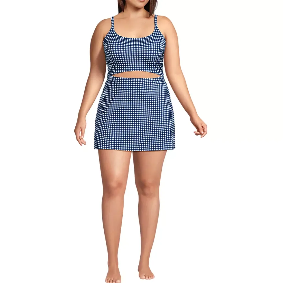 Women's Tugless Monokini Swim Dress Swimsuit