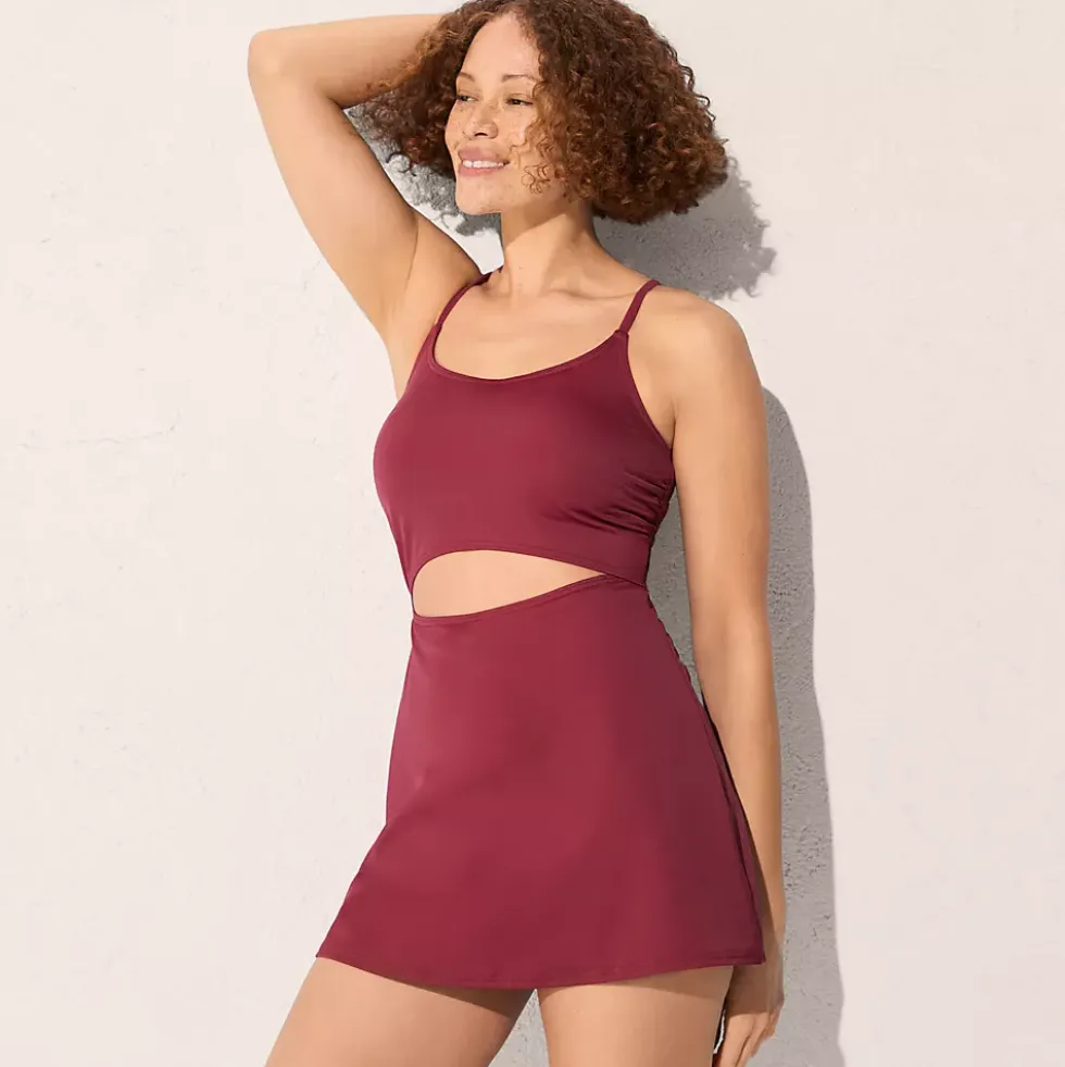 Women's Tugless Monokini Swim Dress Swimsuit