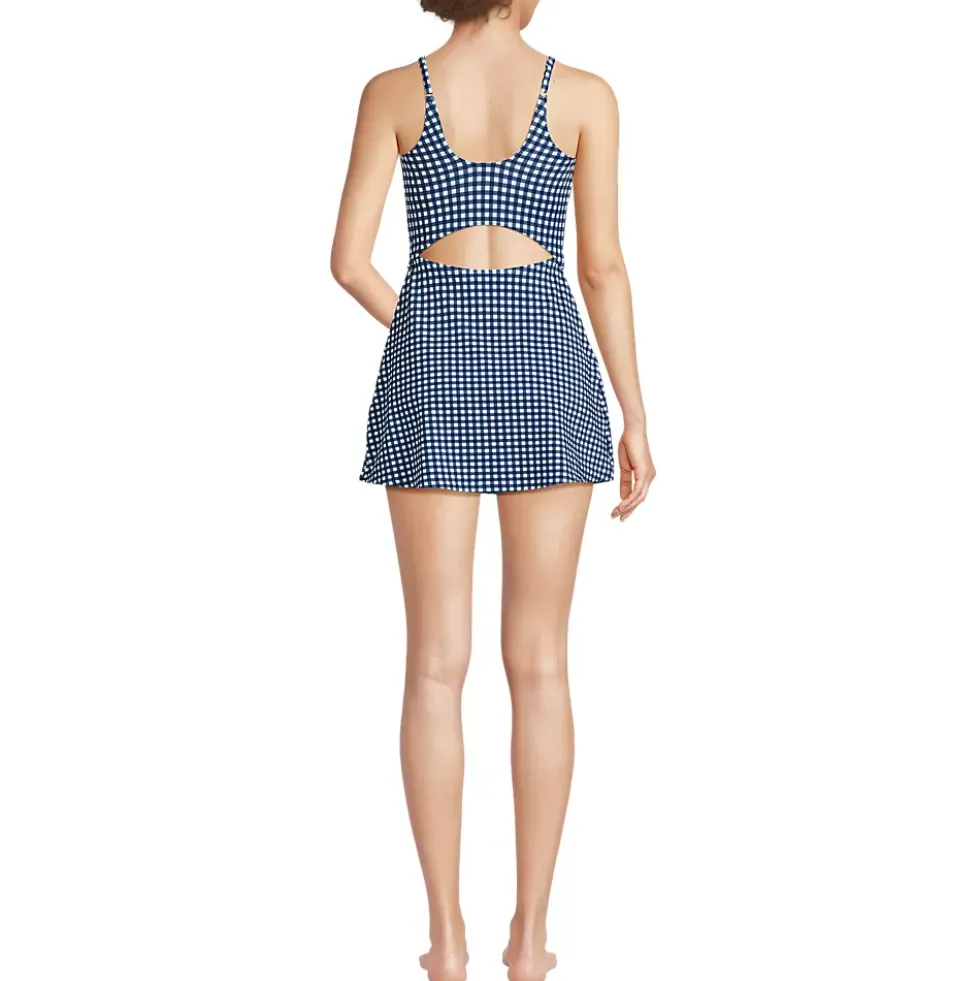 Women's Tugless Monokini Swim Dress Swimsuit