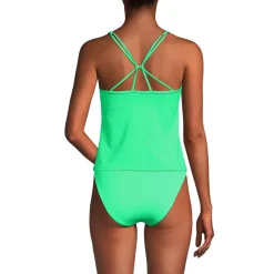 Women's Tugless QuickDry Adjustable Strappy Back Tankini Top