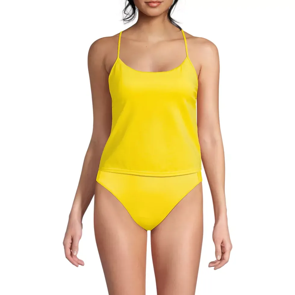 Women's Tugless QuickDry Adjustable Strappy Back Tankini Top