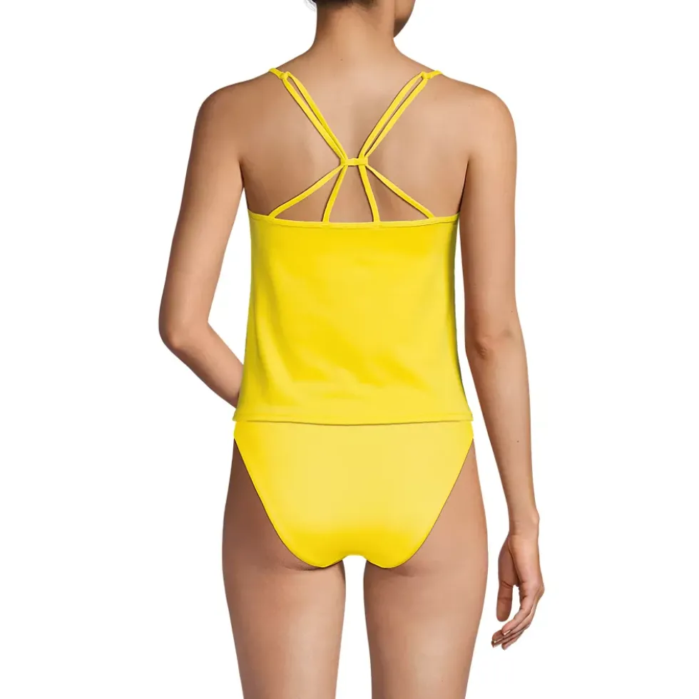 Women's Tugless QuickDry Adjustable Strappy Back Tankini Top