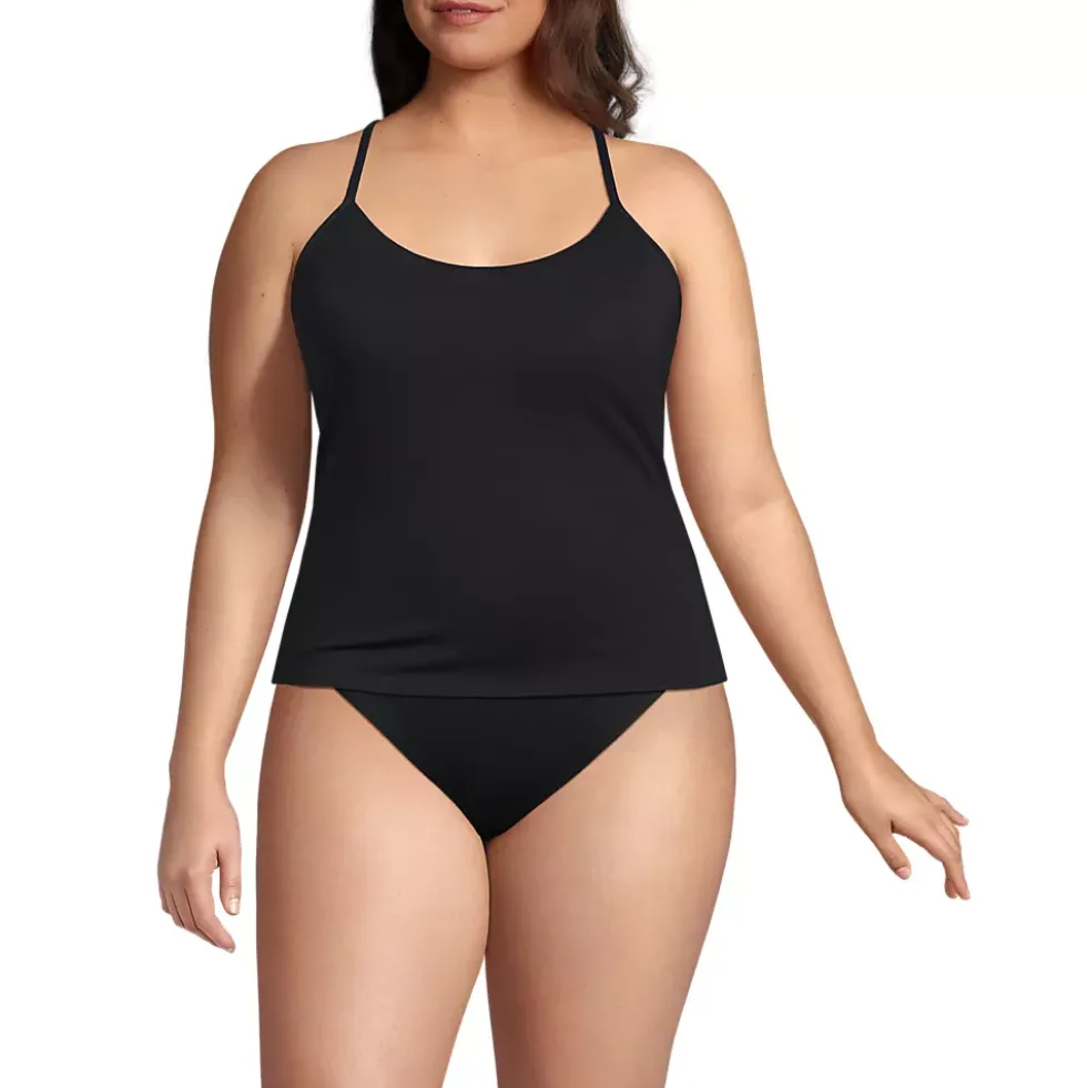 Women's Tugless QuickDry Adjustable Strappy Back Tankini Top