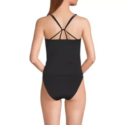 Women's Tugless QuickDry Adjustable Strappy Back Tankini Top