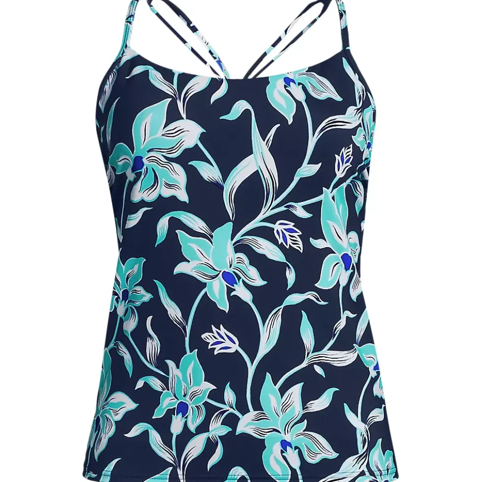 Women's Tugless QuickDry Adjustable Strappy Back Tankini Top