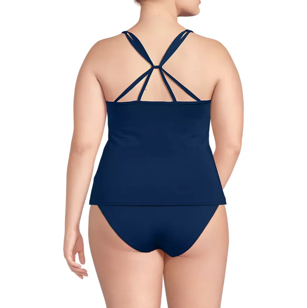 Women's Tugless QuickDry Adjustable Strappy Back Tankini Top