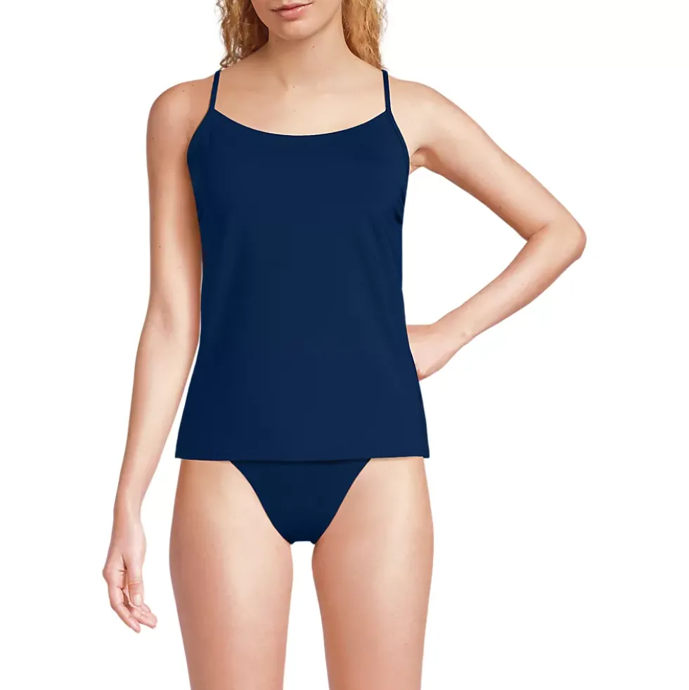 Women's Tugless QuickDry Adjustable Strappy Back Tankini Top