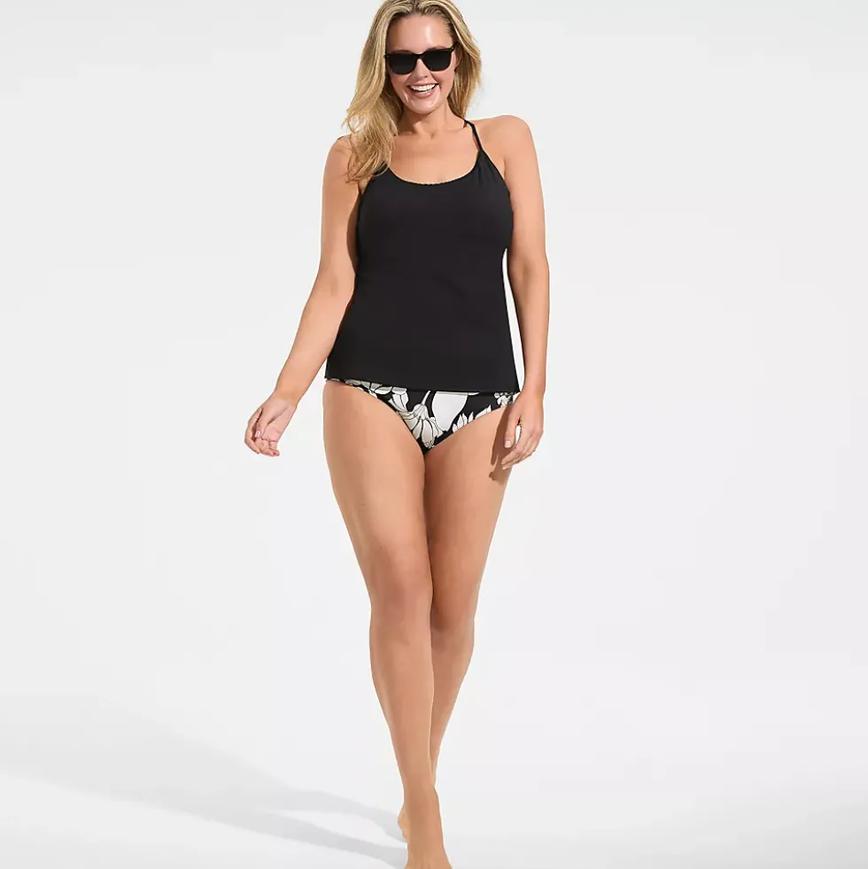 Women's Tugless QuickDry Adjustable Strappy Back Tankini Top