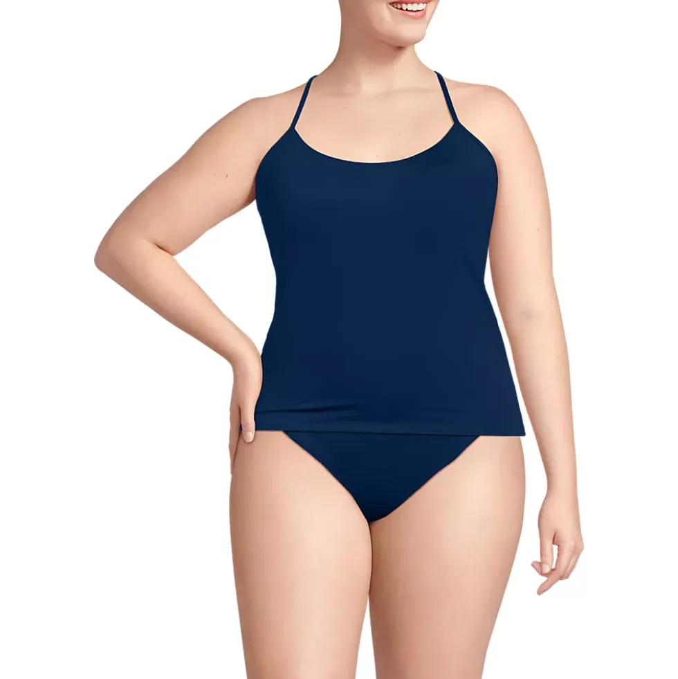Women's Tugless QuickDry Adjustable Strappy Back Tankini Top