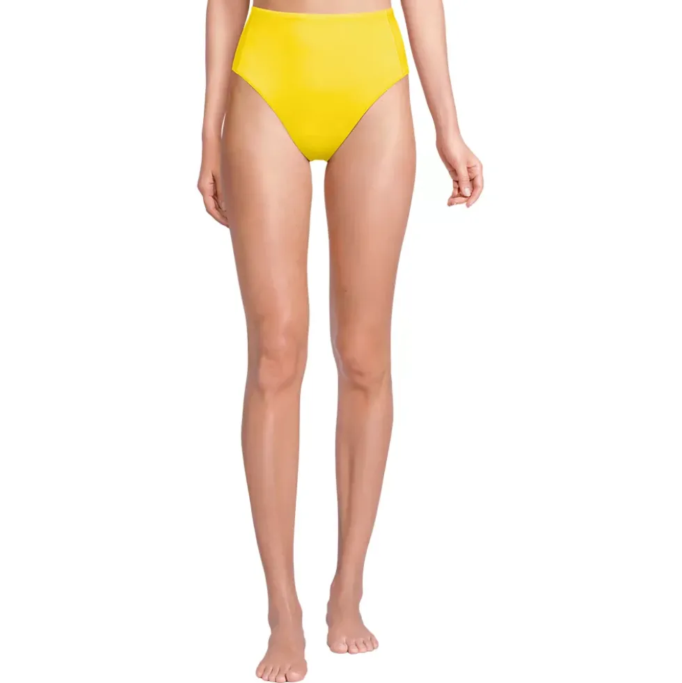 Women's Tugless QuickDry High Waisted High Leg Bikini Bottoms