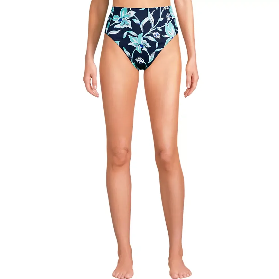 Women's Tugless QuickDry High Waisted High Leg Bikini Bottoms