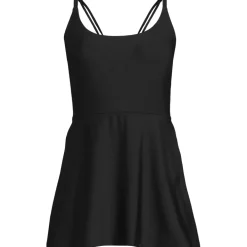 Womens Tugless QuickDry Strappy Back Mini Swim Dress