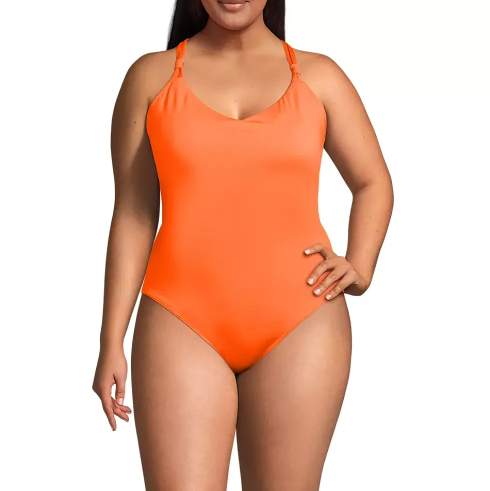 Women's Tugless QuickDry Strappy Back High Leg One Piece