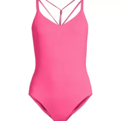 Women's Tugless QuickDry Strappy Back High Leg One Piece