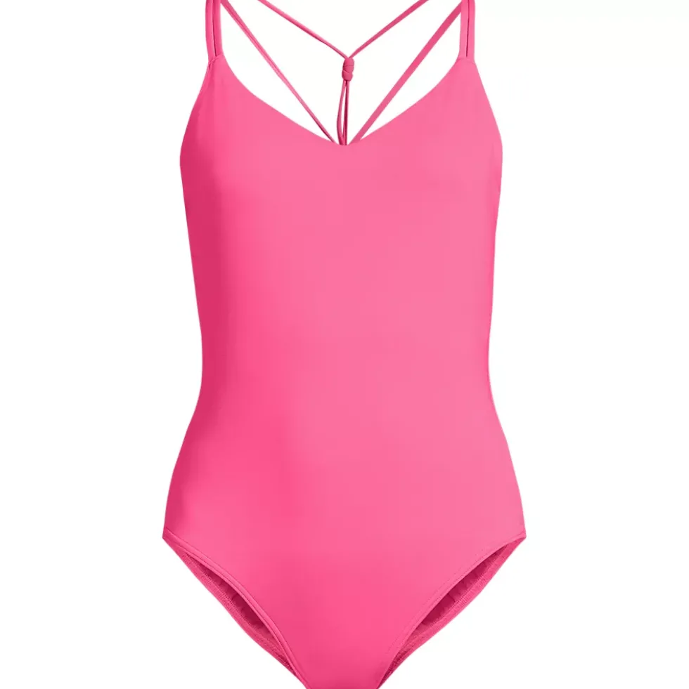 Women's Tugless QuickDry Strappy Back High Leg One Piece