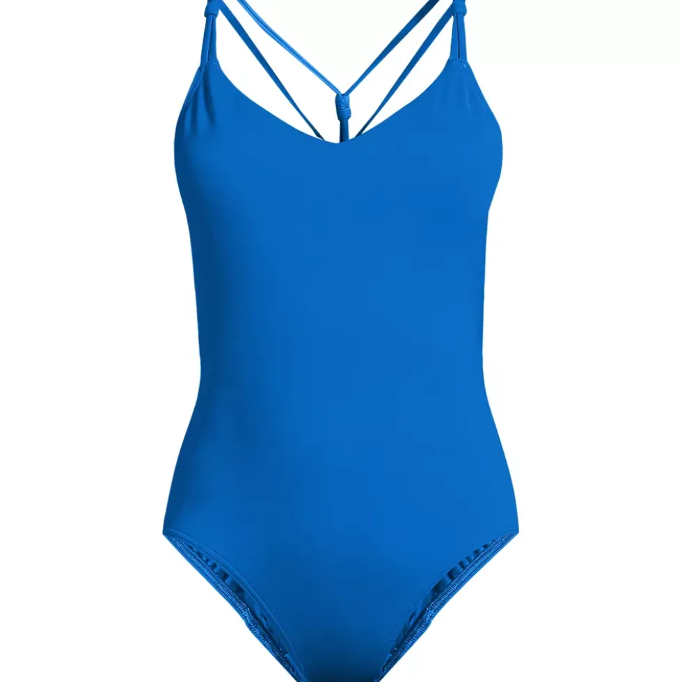 Women's Tugless QuickDry Strappy Back High Leg One Piece