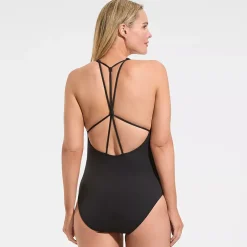 Women's Tugless QuickDry Strappy Back High Leg One Piece