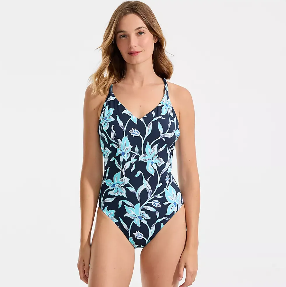 Women's Tugless QuickDry Strappy Back High Leg One Piece