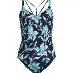 Women's Tugless QuickDry Strappy Back High Leg One Piece