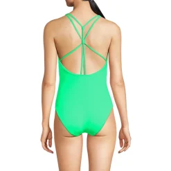 Women's Tugless QuickDry Strappy Back High Leg One Piece