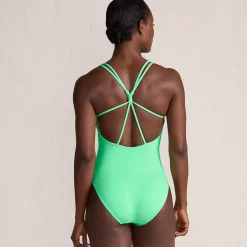 Women's Tugless QuickDry Strappy Back High Leg One Piece