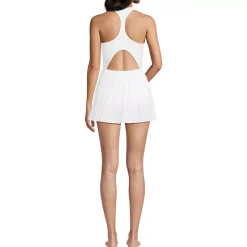 Women's Tugless Racerback Pleated Swim Dress