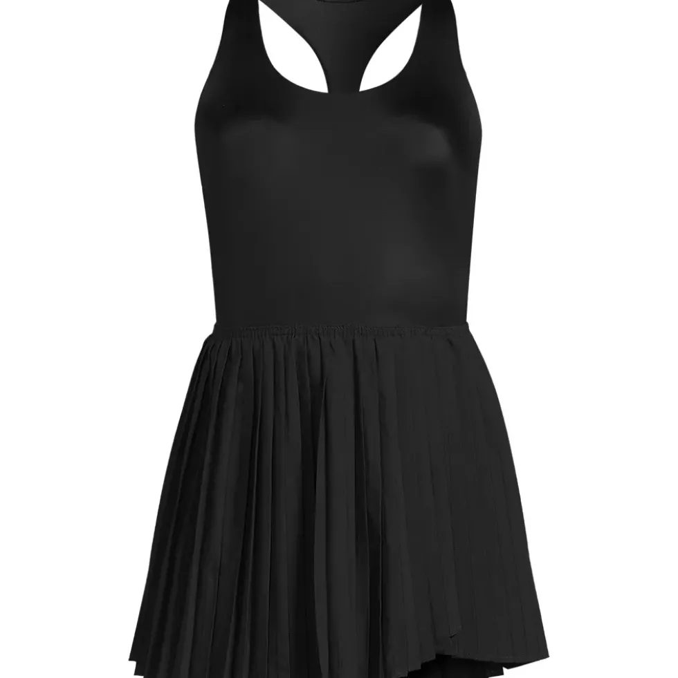 Women's Tugless Racerback Pleated Swim Dress
