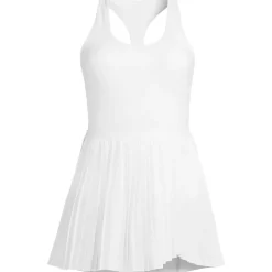 Women's Tugless Racerback Pleated Swim Dress