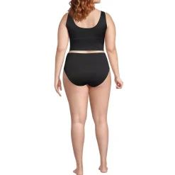 Women's Tugless Ribbed Midkini and High Waisted Bottom Swimsuit Set