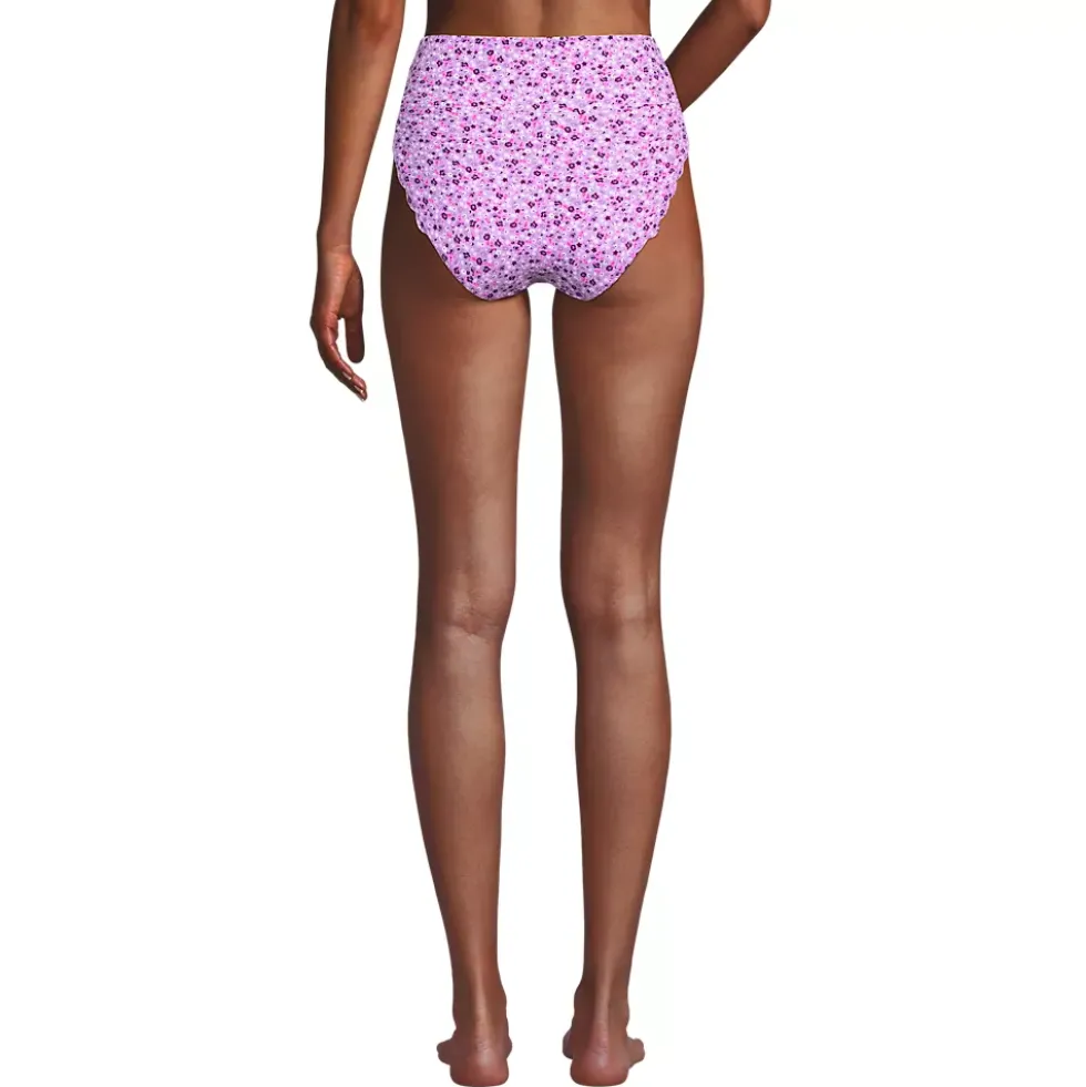 Women's Tugless Scallop High Waisted Bikini Bottoms