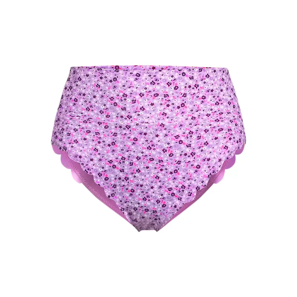 Women's Tugless Scallop High Waisted Bikini Bottoms