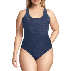 Women's Tugless Shine X-Back One Piece Swimsuit