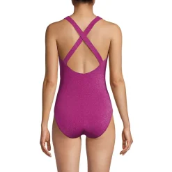 Women's Tugless Shine X-Back One Piece Swimsuit