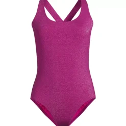 Women's Tugless Shine X-Back One Piece Swimsuit