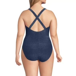 Women's Tugless Shine X-Back One Piece Swimsuit