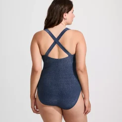 Women's Tugless Shine X-Back One Piece Swimsuit